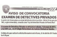 anuncio_convocatoria_examen_DP Anuncio Convocatoria Examen de Detectives Privados
